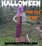 Halloween Pattern Fair Isle Scarf By: siouxsiestitches.com