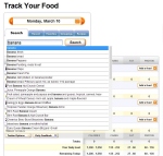 food tracker with dropdown
