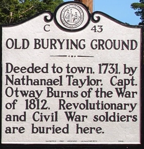 Old Burying Ground, NC  sign